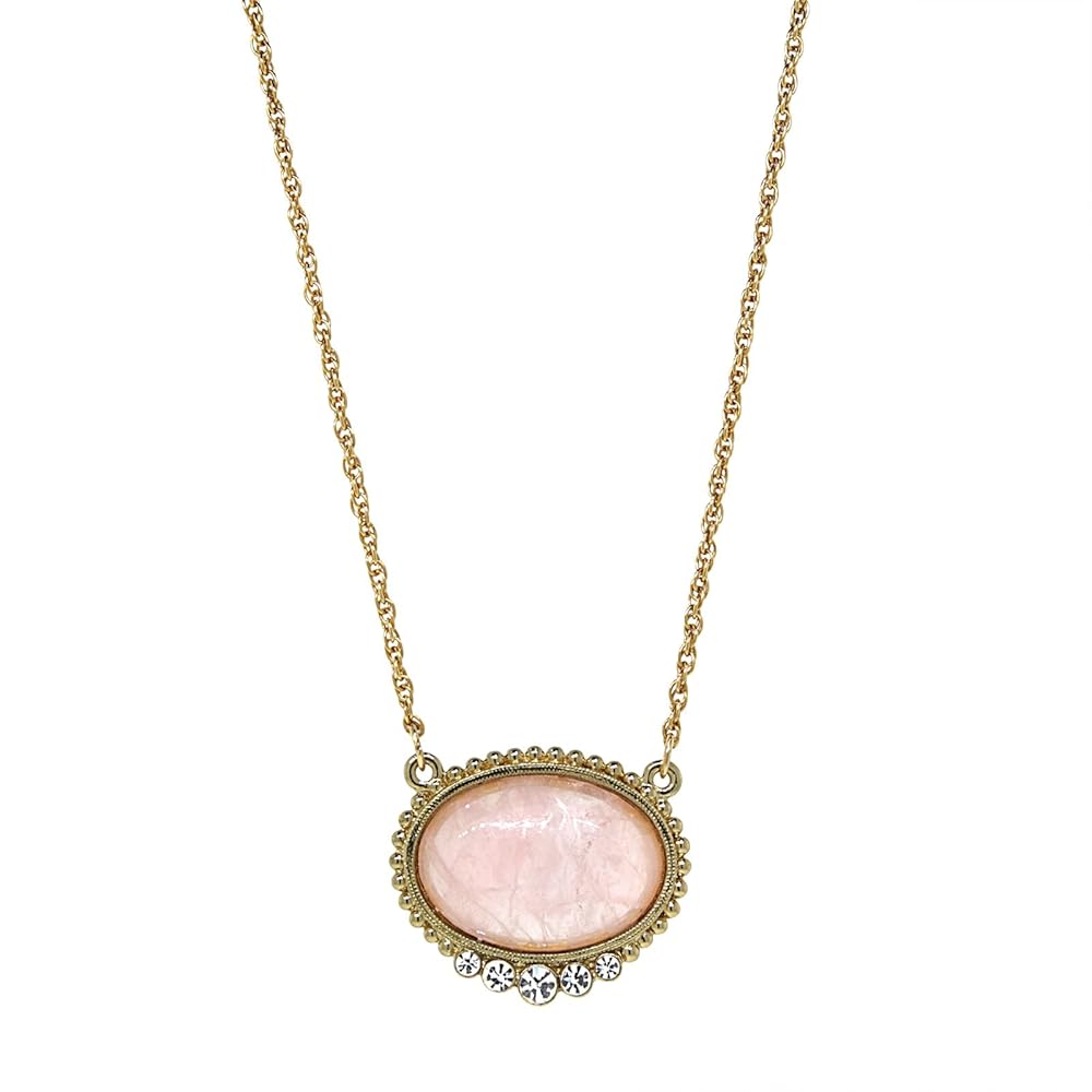 Amazon.com: 1928 Jewelry Pink Moonstone Pendant Necklace For